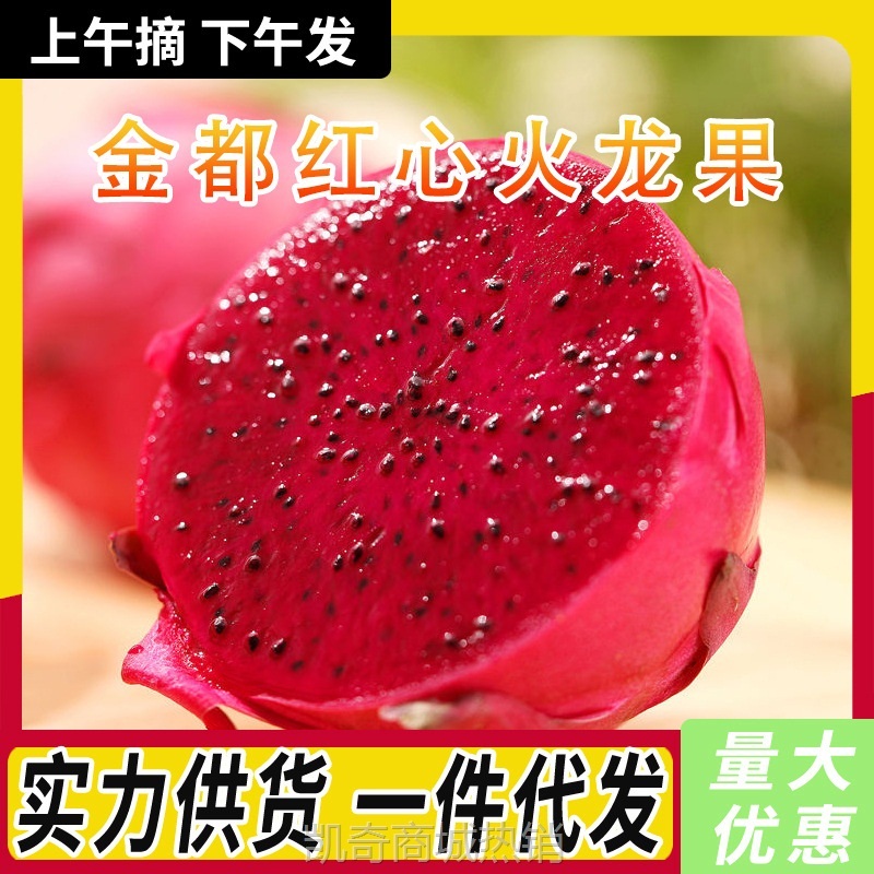 广西金都一号红心火龙果新鲜应当季现摘孕妇红肉水果整箱包邮批发