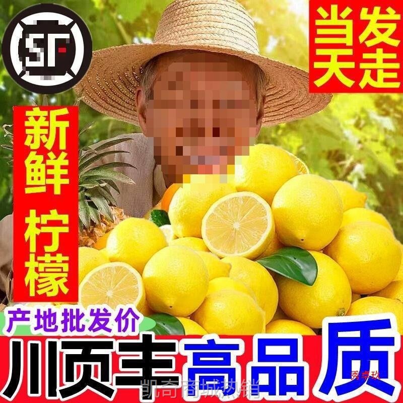 泡水柠檬斤现摘现发多汁黄柠檬新鲜安岳水果皮薄包邮10奶茶店四川