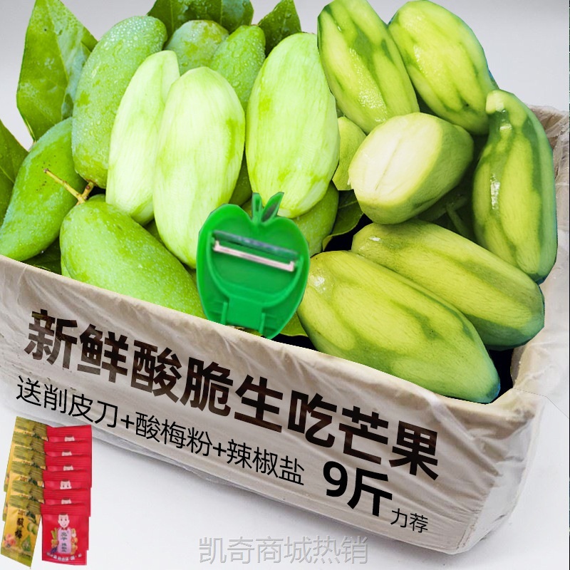 2025新鲜酸脆生吃芒果海南芒当季制水果芒果芽牙青芒果酸象野腌芒