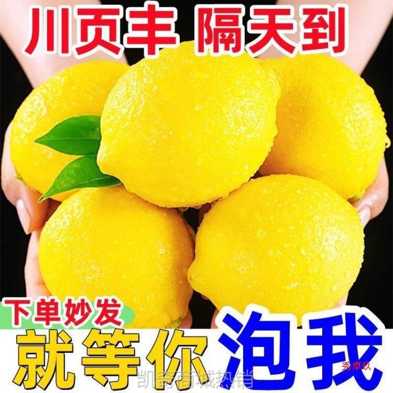 泡水柠檬斤现摘现发多汁黄柠檬新鲜安岳水果皮薄包邮10奶茶店四川