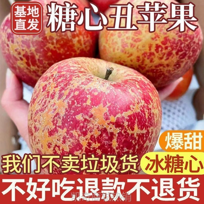 【直发】云南冰糖心丑苹果新鲜脆甜红富士丑苹果当季整箱批发