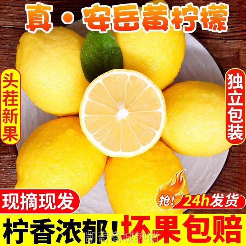 一件代发安岳黄柠檬新鲜优力克柠檬奶茶店专用3/5/9斤整箱包邮
