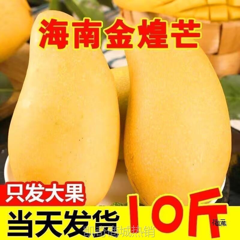 海南金煌芒水仙芒果10斤装整箱热带水果新鲜大芒果甜心芒金兴
