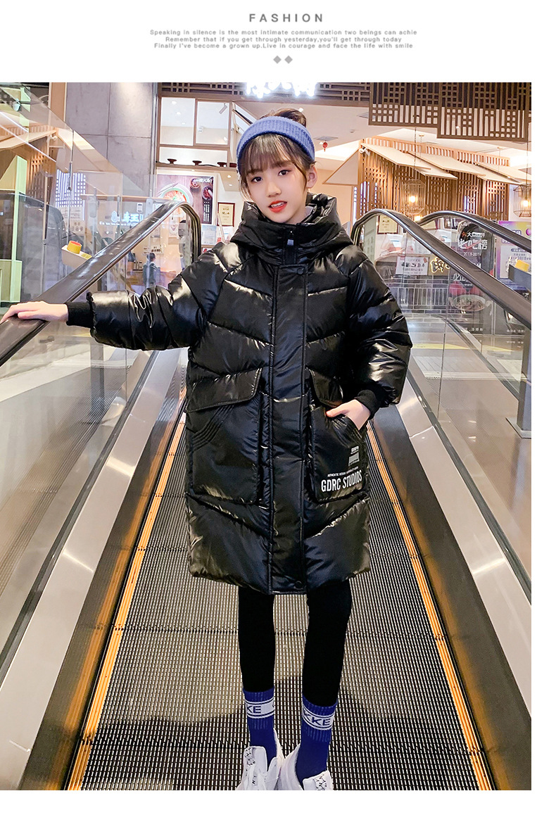 2021冬季新款女儿童长款棉衣洋气女童免洗棉服冬装中大童羽绒棉袄