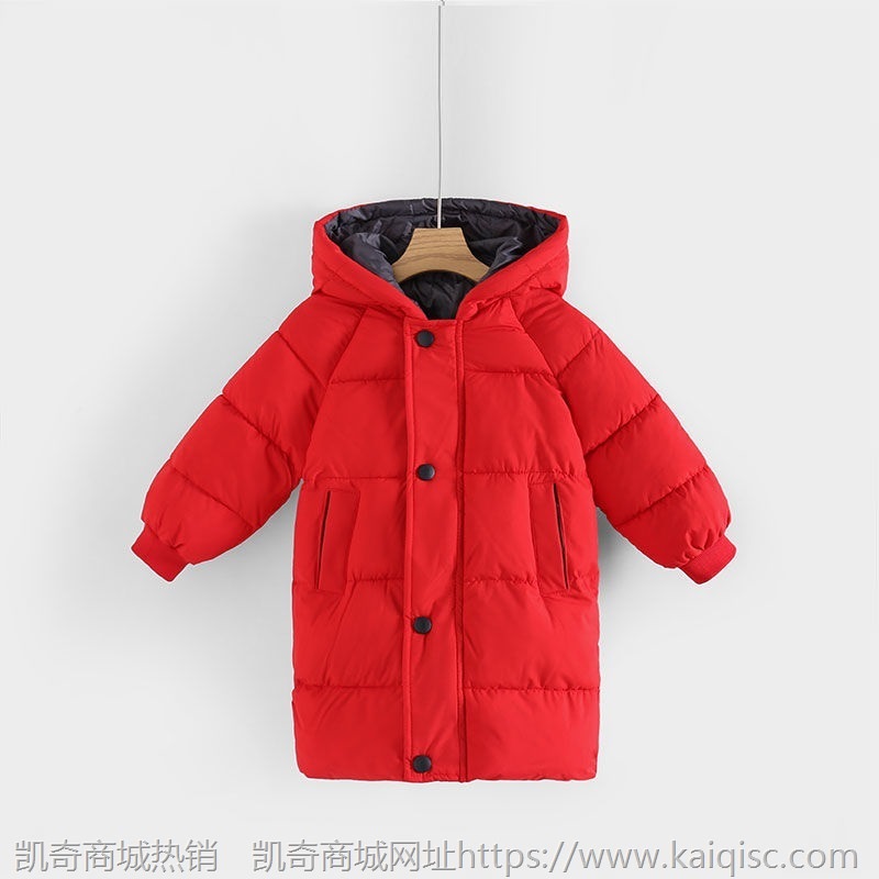 反季儿童羽绒棉服冬季天外套加绒加厚女童大童中长款棉衣棉袄童装