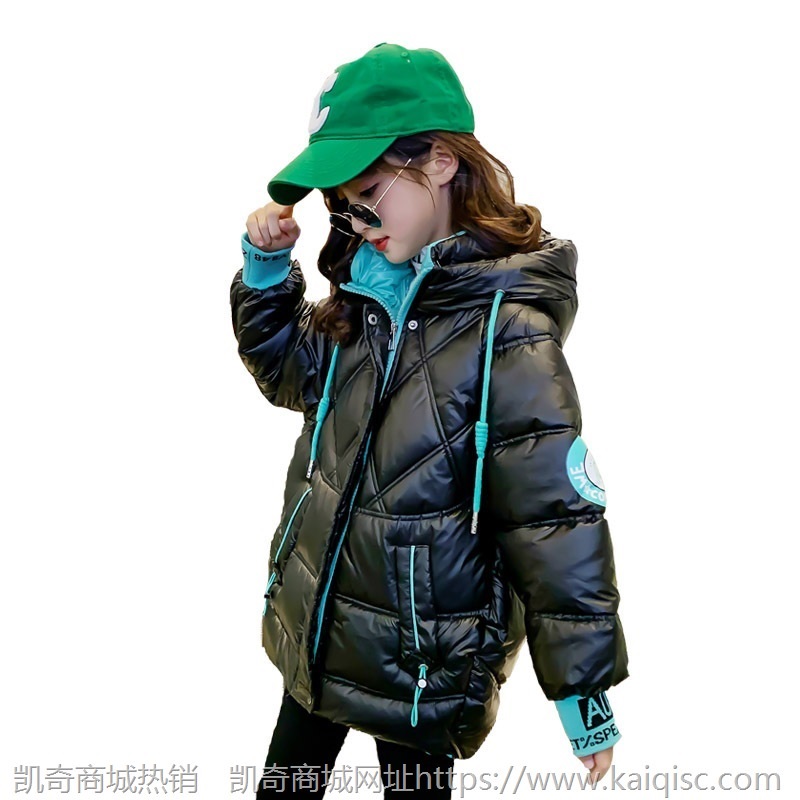 女童冬装棉衣2021新款儿童加厚洋气冬季外套中大童长款羽绒棉服潮