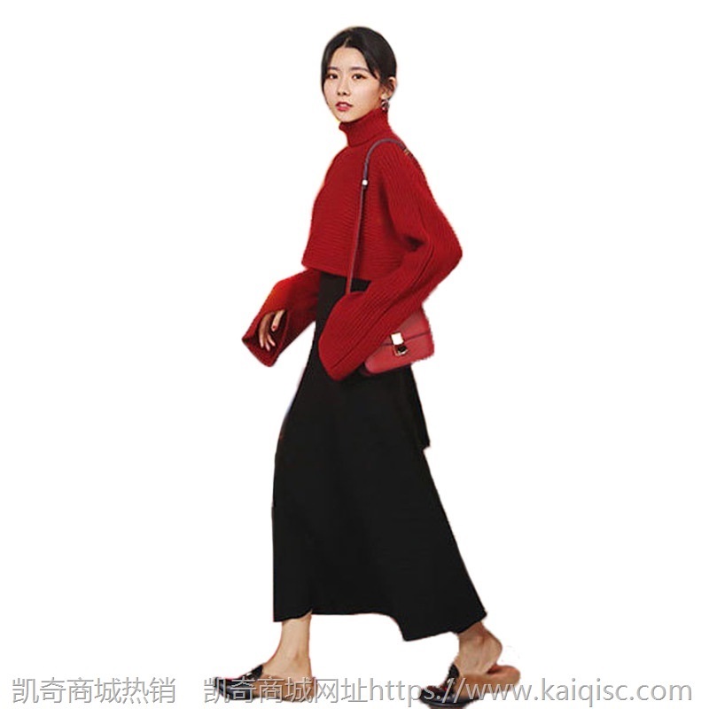 2020秋冬新款韩版大码女装小清新两件套女神范毛衣套装裙时尚9206