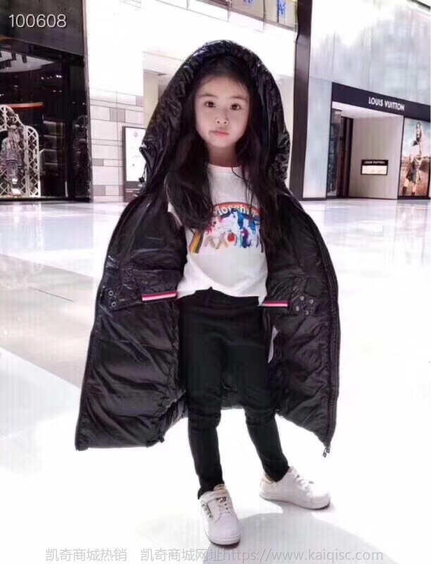 童装冬季新款男童女童中大童中长款儿童连帽羽绒服长款外套