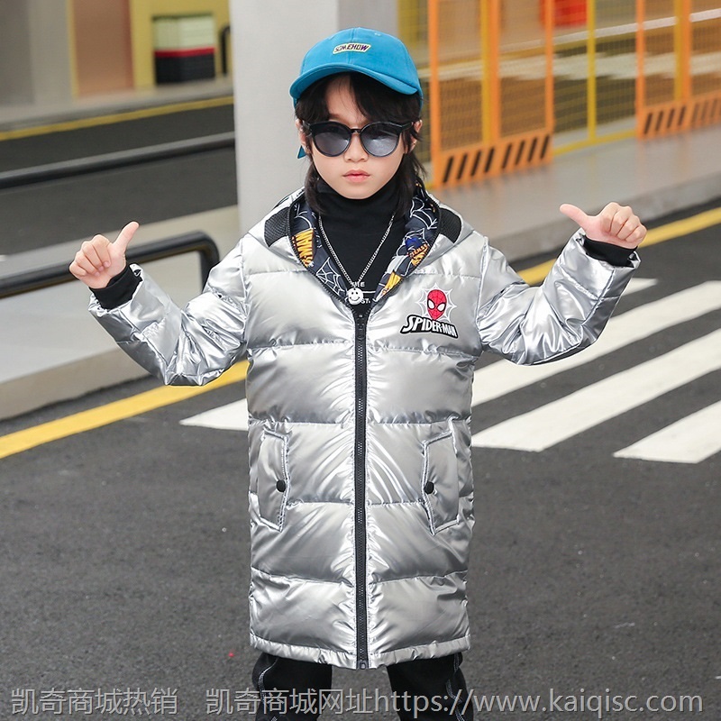 新款男童羽绒服蜘蛛侠儿童免洗羽绒服亮面童装奥特曼眼镜冬装外套