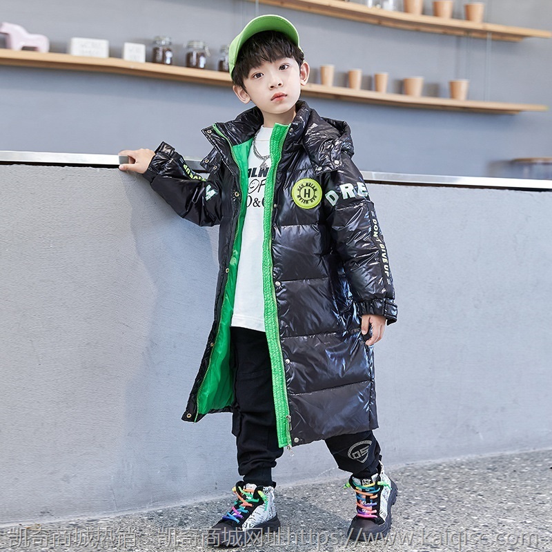 2021新款男童羽绒服加厚儿童冬装外套韩版男孩冬季中长款棉服童装