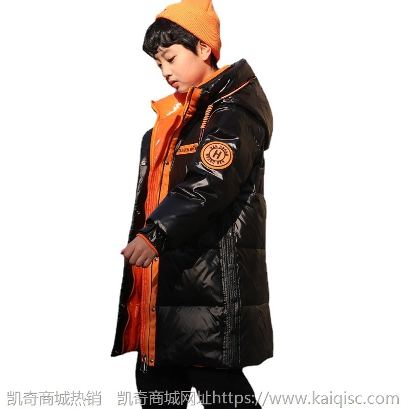 新款儿童羽绒服男童中长款中大童装冬季外套加厚韩版洋气反季特价