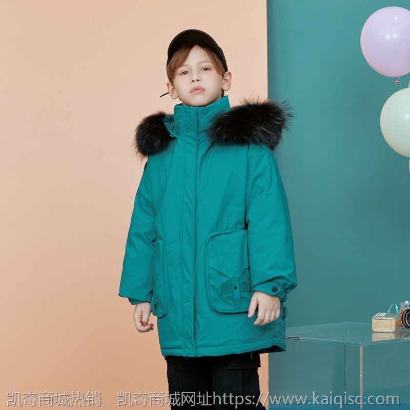 童装2021厂家直销羽绒服儿童加厚保暖白鸭绒中大童韩版大毛领外套
