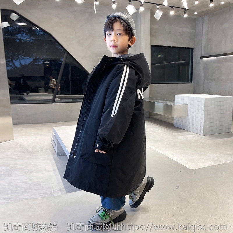 童装男童羽绒服2021新款洋气儿童轻薄白鸭绒冬装中长款大童外套潮