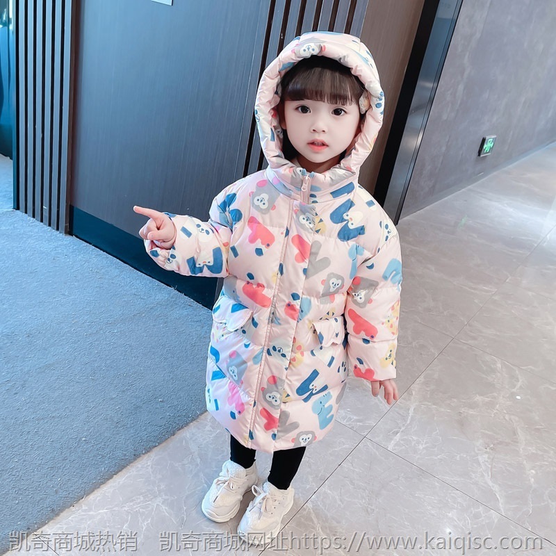 冬季儿童棉服2021新款韩版童装女宝宝加绒加厚棉袄女童长款棉衣