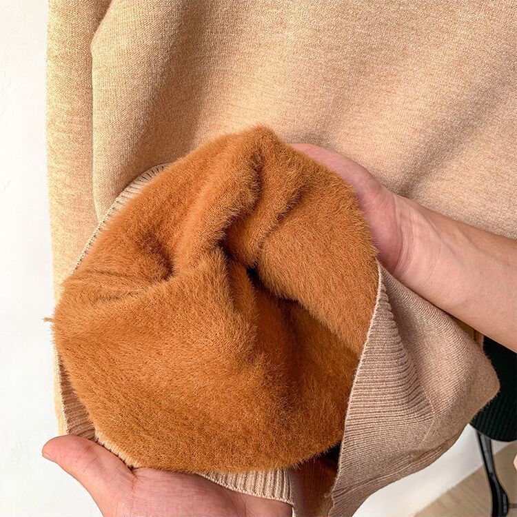 加绒加厚一体绒毛衣女冬厚水貂绒保暖上衣高领打底衫女秋冬内搭潮