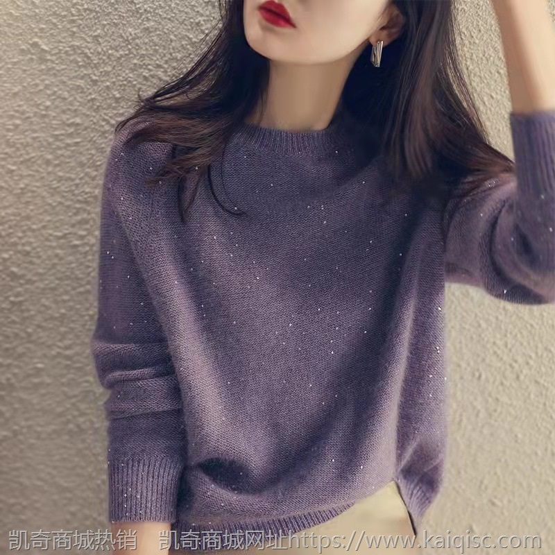 凯奇女装出口法国剪标大牌秋冬季内搭羊毛衣套头保暖针织衫上衣潮