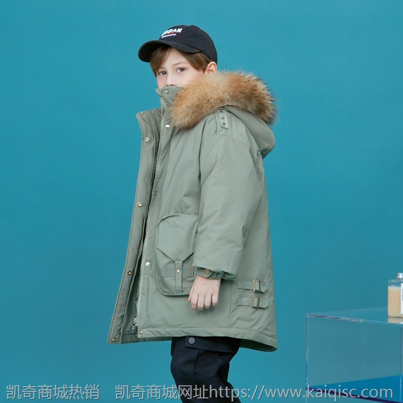 童装2021厂家直销羽绒服儿童加厚保暖白鸭绒中大童韩版大毛领外套