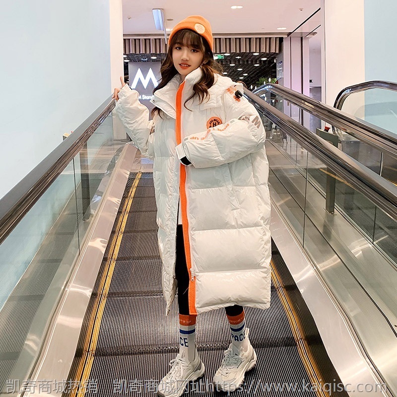 棉袄女童2021年新款女大童中长款亮面免洗棉衣过膝儿童羽绒棉服