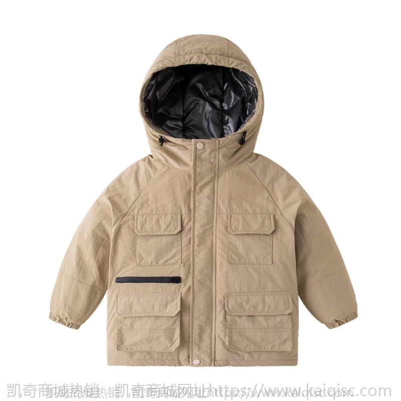 儿童轻薄羽绒服长款男童90白鸭绒秋冬保暖宝宝棉服冬季小童童装潮
