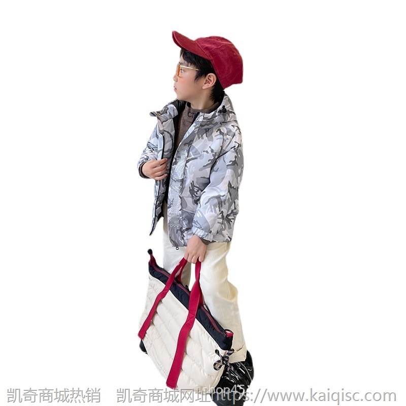 男童羽绒服儿童外套中小童短款加厚2021冬季新款迷彩童装洋气批发