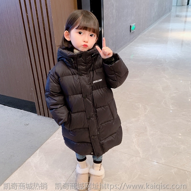 女童中长款羽绒棉服儿童宝宝2021新款韩版棉袄加厚洋气时冬装棉衣