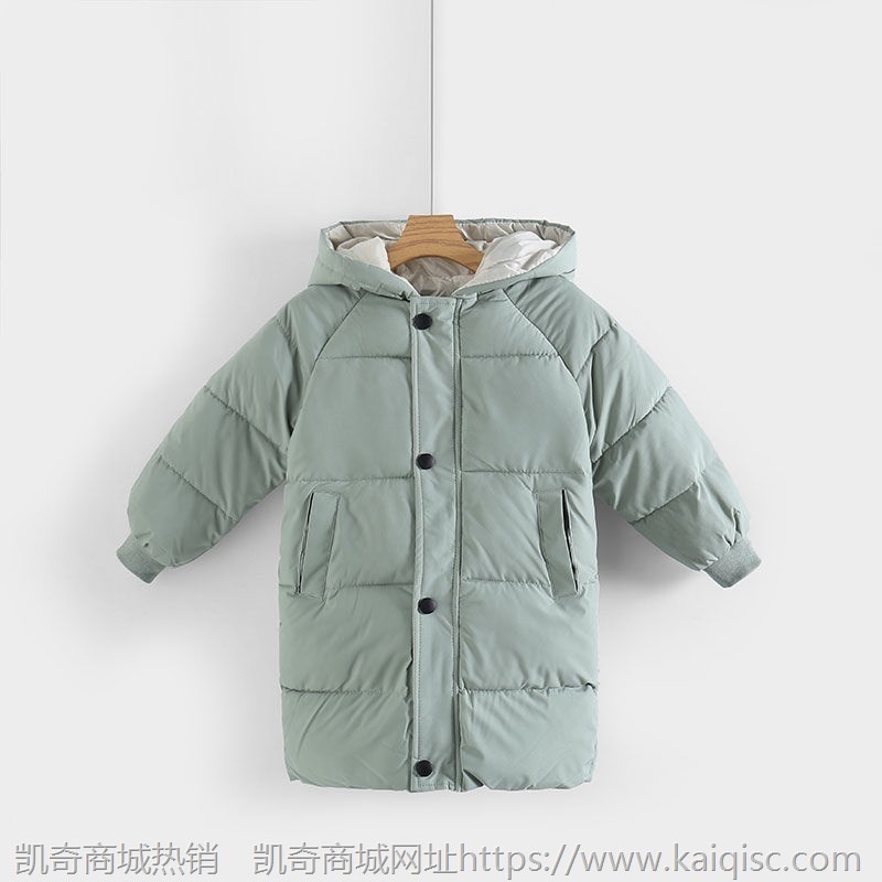 反季儿童羽绒棉服冬季天外套加绒加厚女童大童中长款棉衣棉袄童装