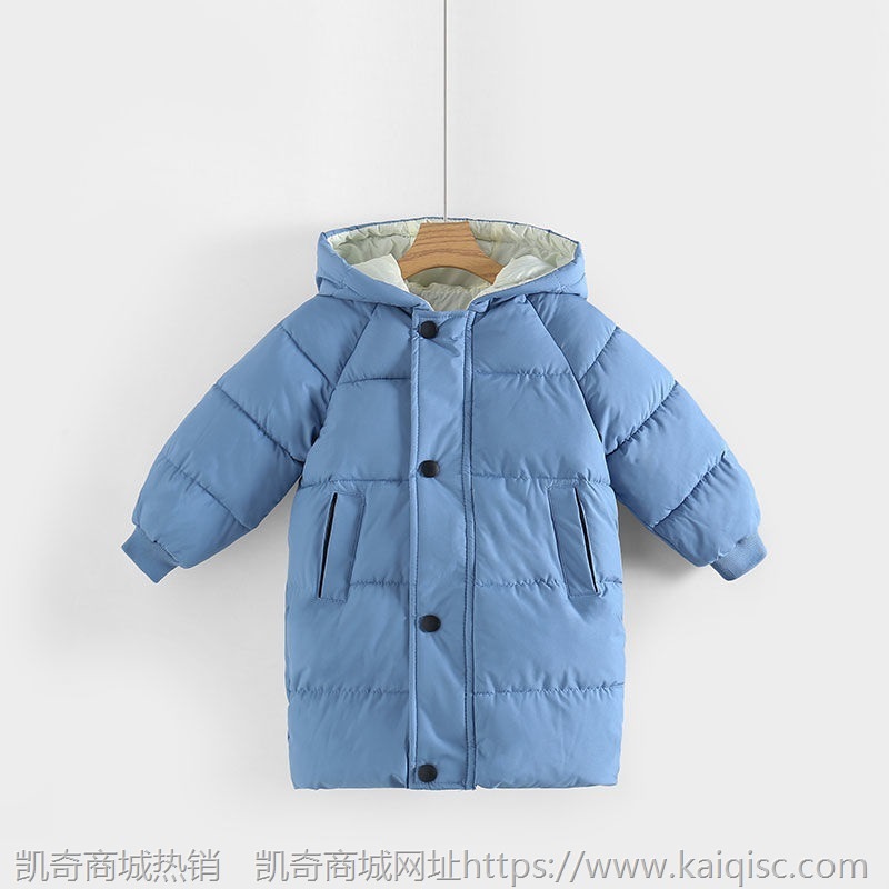 反季儿童羽绒棉服冬季天外套加绒加厚女童大童中长款棉衣棉袄童装