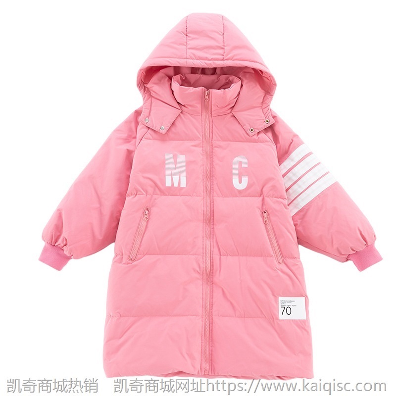 2021冬季新款女童棉服冬装中大童韩版长款洋气字母加厚时尚棉衣潮