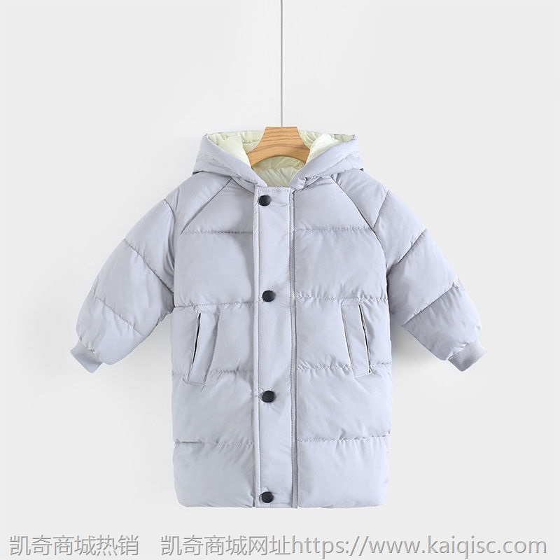 反季儿童羽绒棉服冬季天外套加绒加厚女童大童中长款棉衣棉袄童装