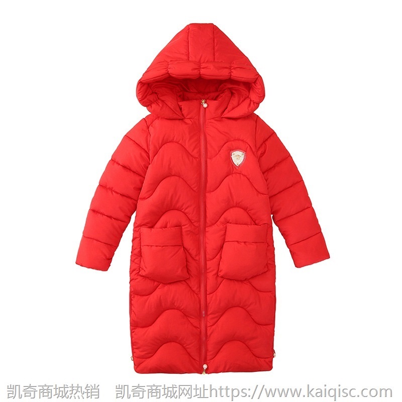 女童棉衣儿童装棉袄羽绒棉服外套加长款加厚大童过膝洋气女孩冬装