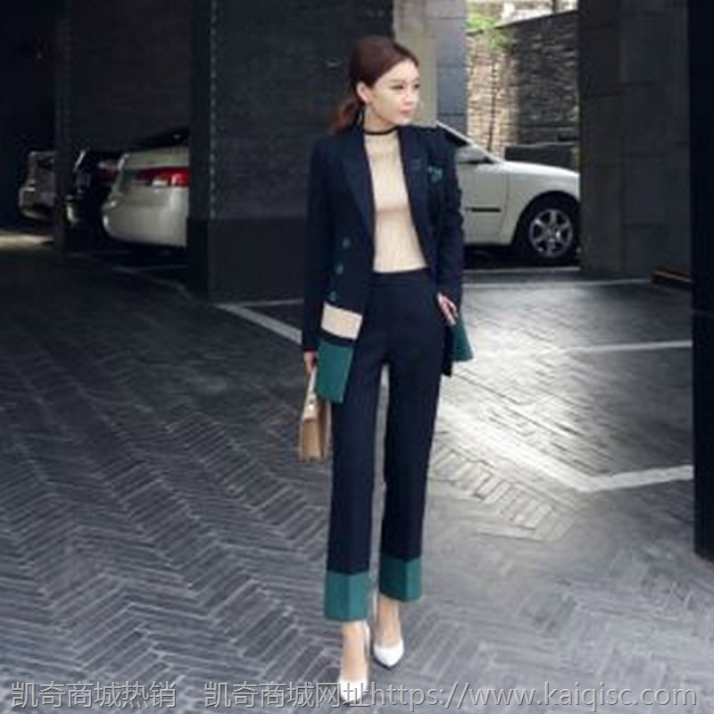 现职业套装女2021秋冬新款小西装OL修身时尚制服凯奇凯奇装两件套