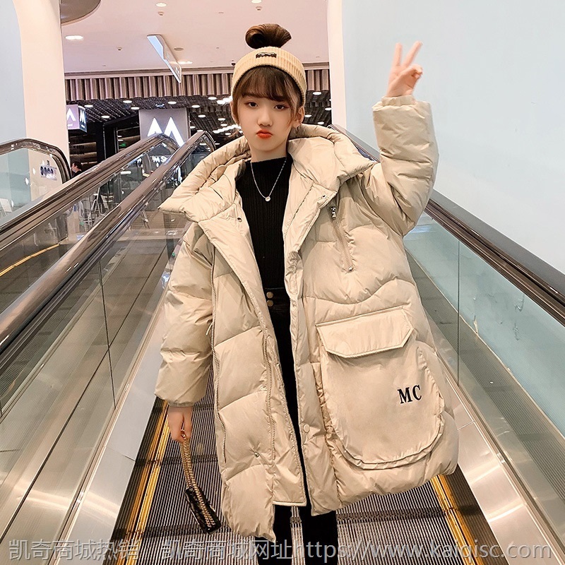 女童冬装棉服2021新款儿童韩版洋气棉袄中大童冬季长款棉衣外套潮