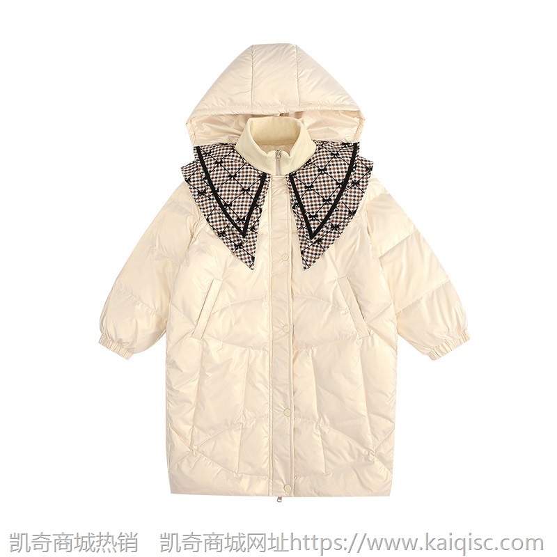 女童冬装棉衣2021新款童装洋气外套小女孩羽绒棉服长款加厚棉袄潮