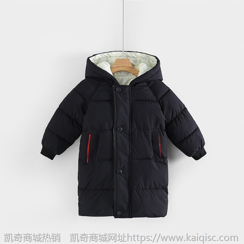 反季儿童羽绒棉服冬季天外套加绒加厚女童大童中长款棉衣棉袄童装