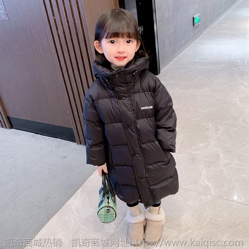 女童中长款羽绒棉服儿童宝宝2021新款韩版棉袄加厚洋气时冬装棉衣