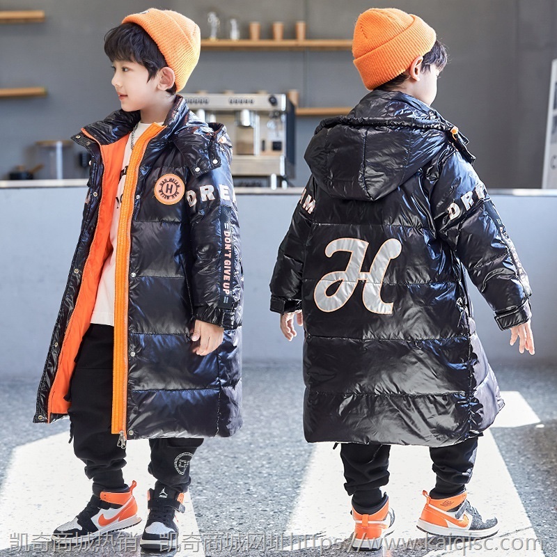 2021新款男童羽绒服加厚儿童冬装外套韩版男孩冬季中长款棉服童装
