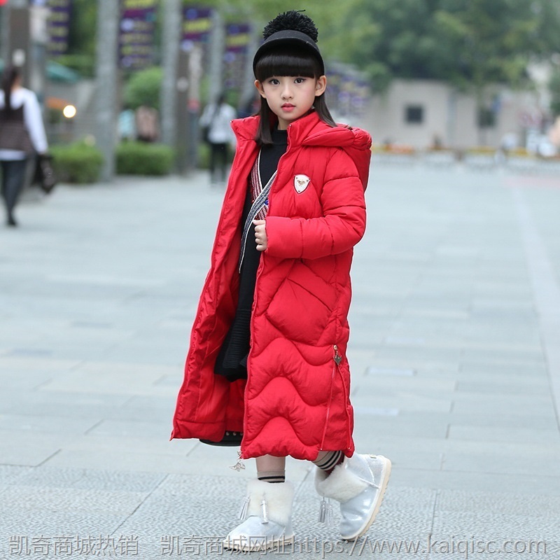 女童棉衣儿童装棉袄羽绒棉服外套加长款加厚大童过膝洋气女孩冬装