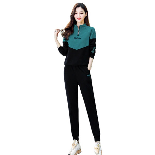 休闲运动套装2021年秋冬新款时尚两件套女韩版减龄卫衣大码女装