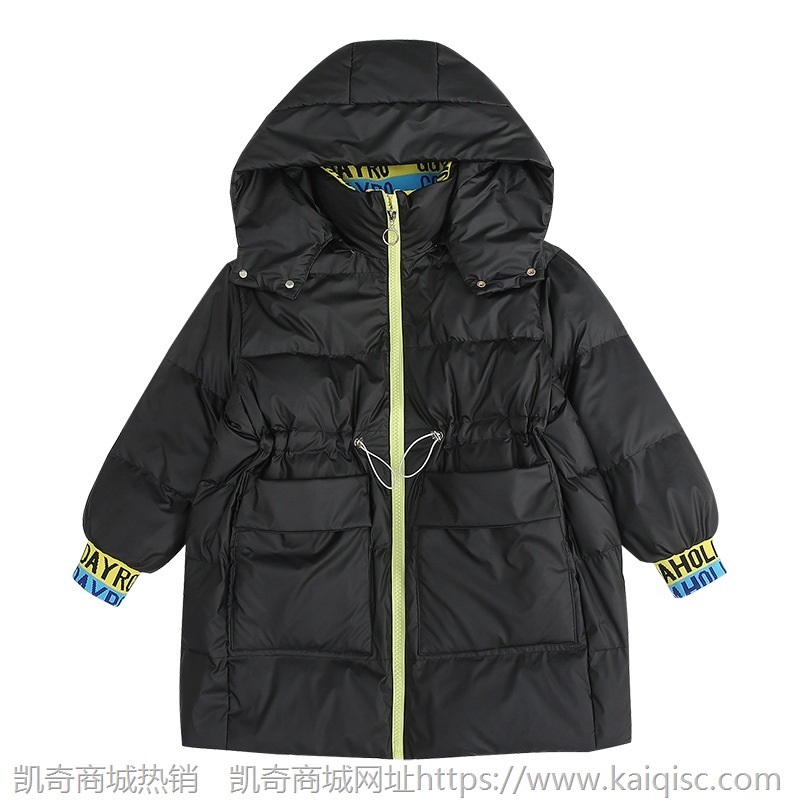 CN51707 童装女童提花长款棉衣2021年冬季新款中大童韩版棉服潮流