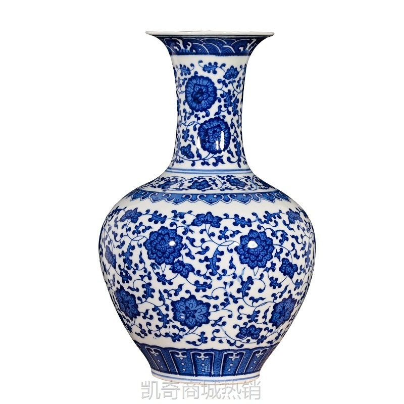 青花瓷花瓶景德镇陶瓷器花瓶插花摆件仿古中式家居客厅小装饰瓷瓶