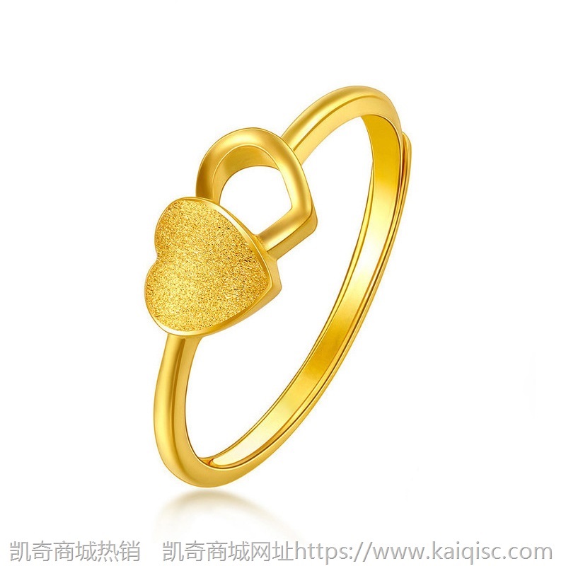 爆款 时尚流行沙金首饰品欧币镀24K金磨砂开口戒指环女批发