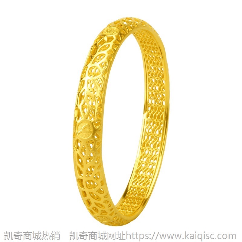 婚庆新娘仿黄金手镯女金店同款首饰品铜镀沙金镂空龙凤金镯子批发