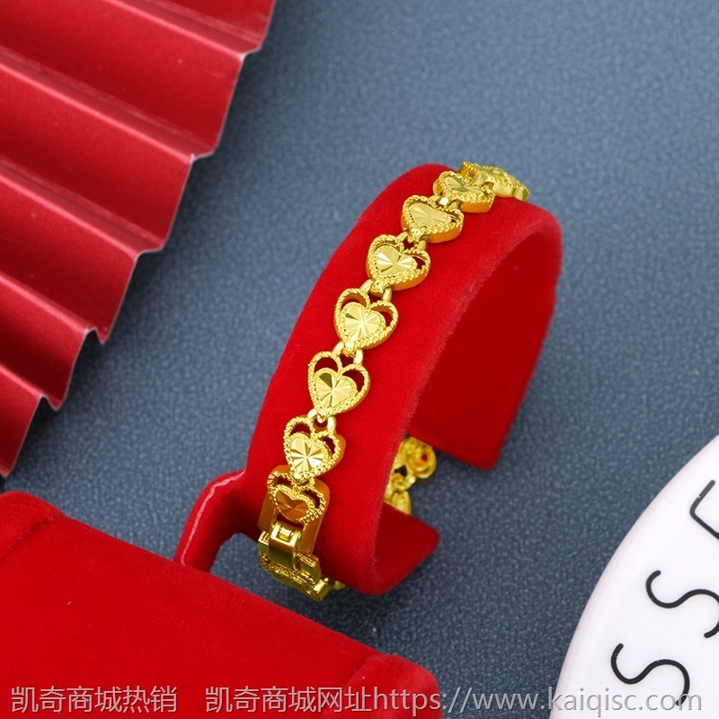越南沙金手链女3D硬金多款式手饰网红直播爆款送闺蜜手串一件代发