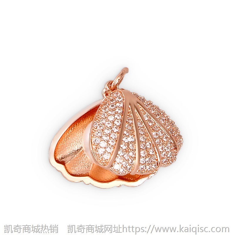 新加坡凯奇新款珍珠贝壳吊坠欧币镀金女时尚气质锁骨链百搭金配饰