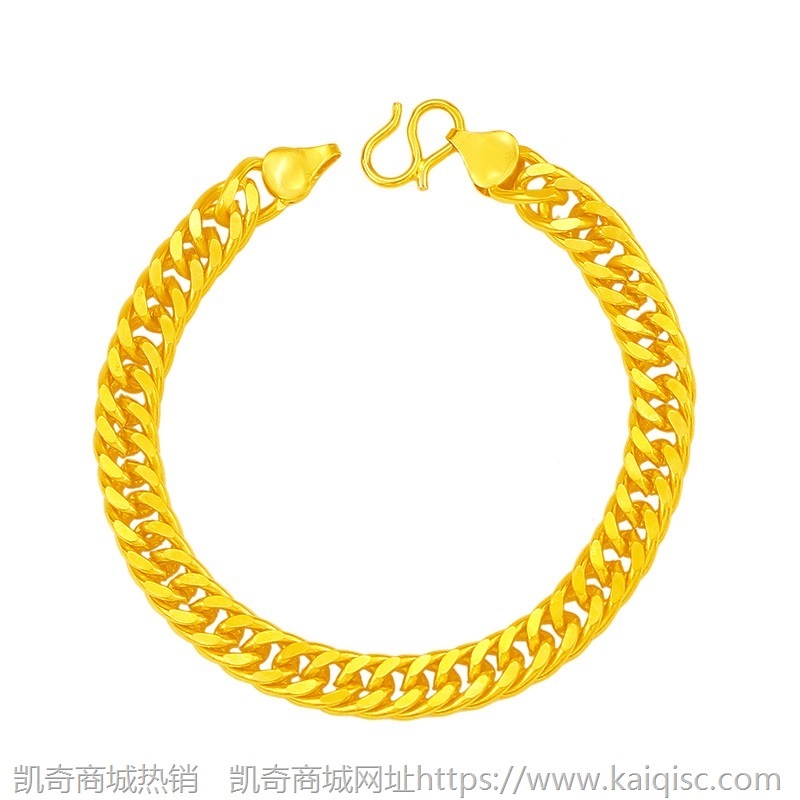 金店同款欧币金镀金饰品经典百搭仿金扁形侧身手链男女款老板手链
