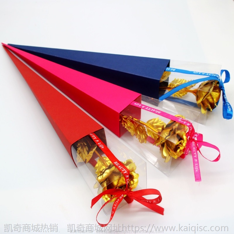 金箔玫瑰花火炬礼盒装情人节女友礼物创意礼品凯奇凯奇供货新款