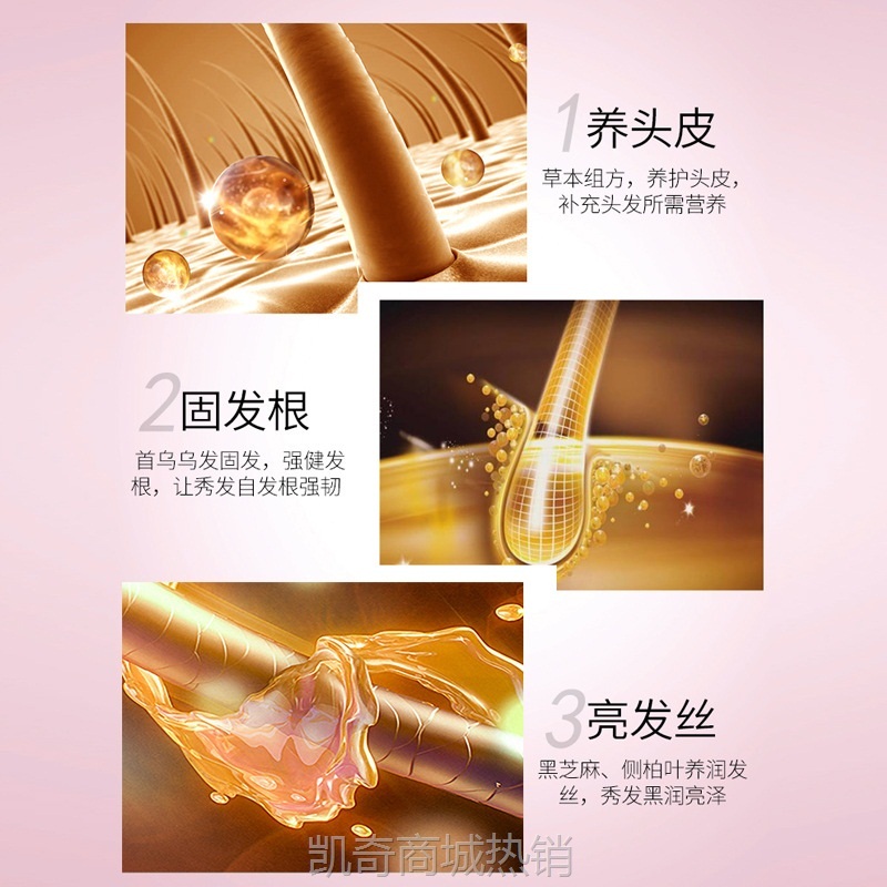 韩芭莎何首乌洗发水草本提取温和清洁舒缓头皮去油固发改善掉发